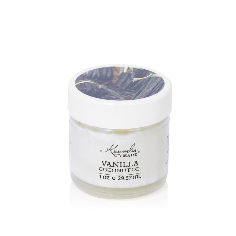 Kuumba Made Botanically Infused Vanilla Coconut Oil, Organic Daily Moisturizer for Skin & Nourishing Hair Mask, 1 Oz - Image 1